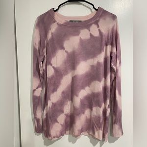 Marled purple pink tie dye sweater crewneck women size medium